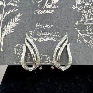 Sarah Coventry Silver Winged CLIP Earrings